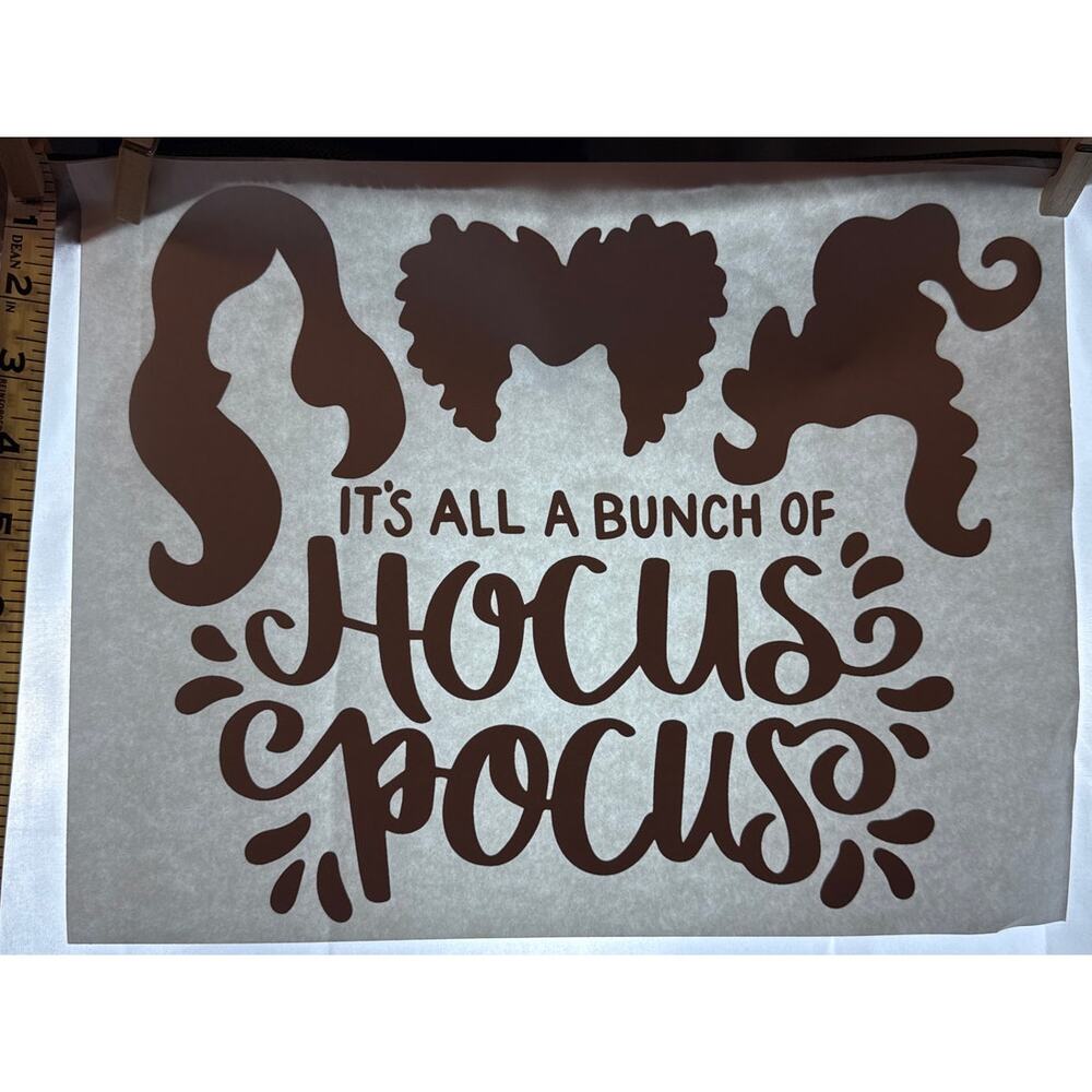 New It's All A Bunch Of Hocus Pocus Black Heat Transfer Craft Gift Halloween